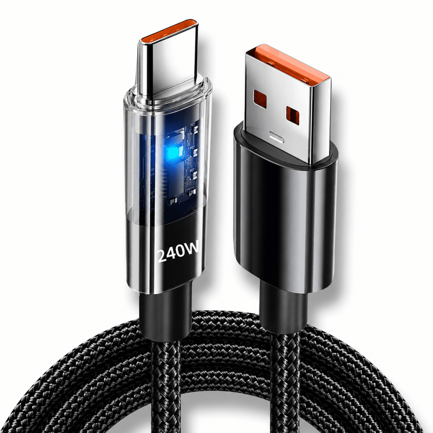 240W USB-C Fast Charging Cable with LED Power Display | UTILCK