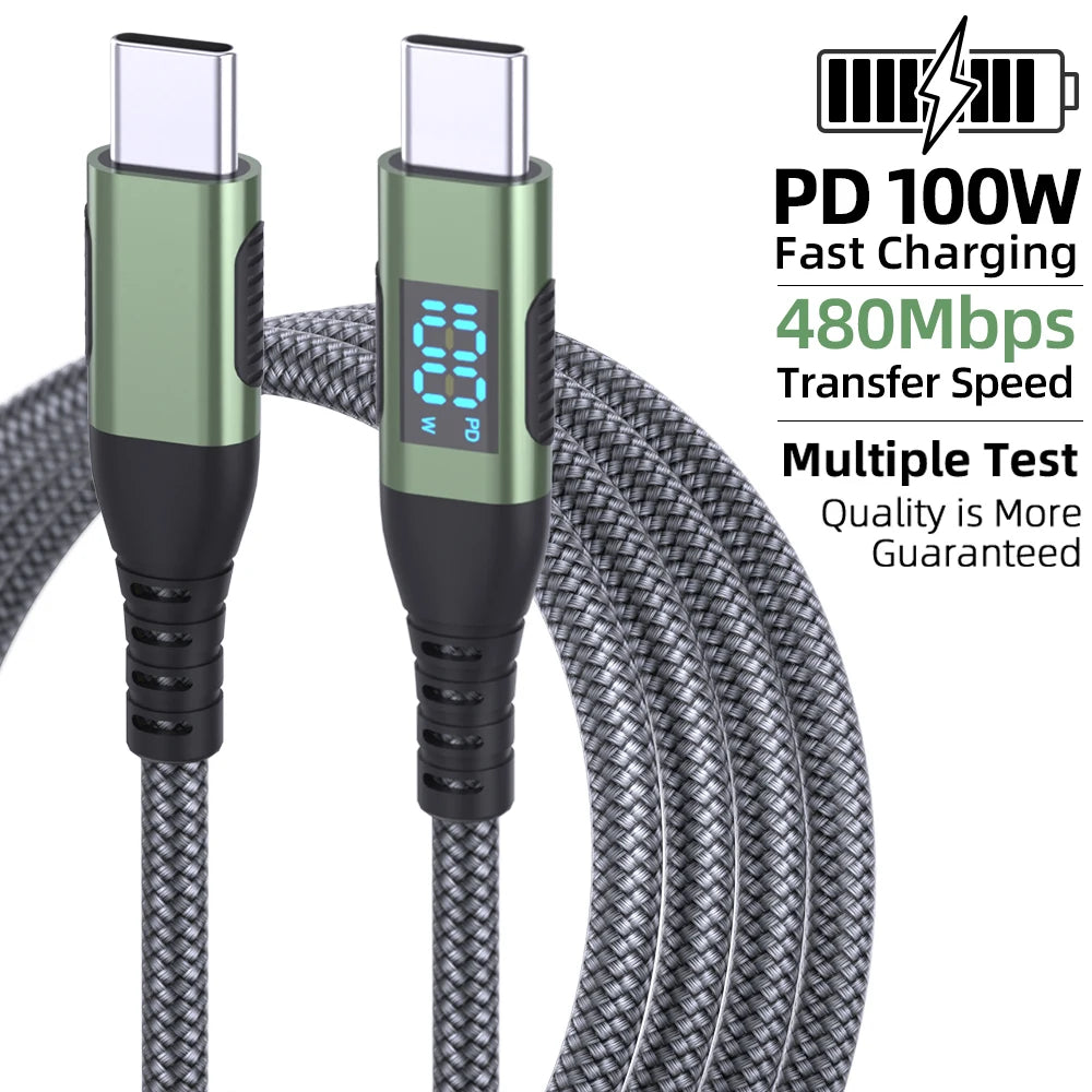 100W USB-C Charging Cable with Watt Display | UTILCK