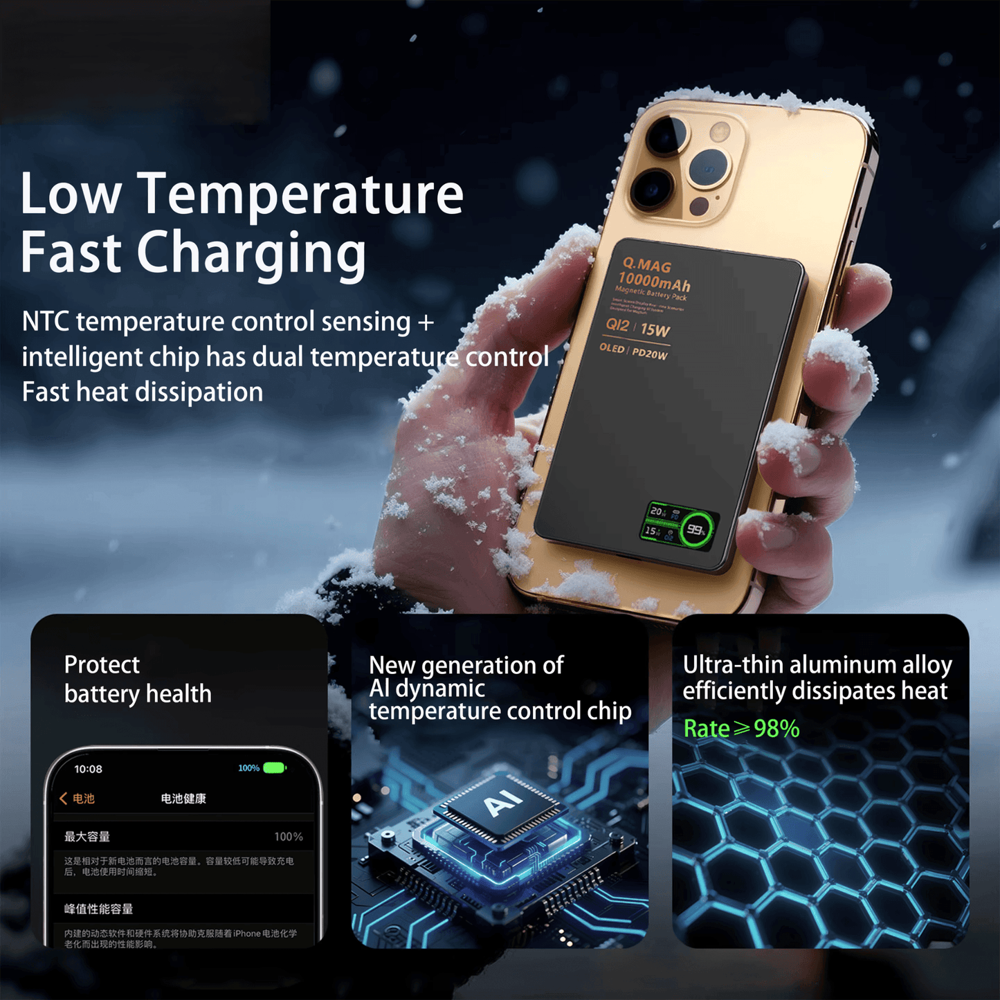 3-in-1 Magnetic Power Bank | 10000mAh OLED Display | UTILCK