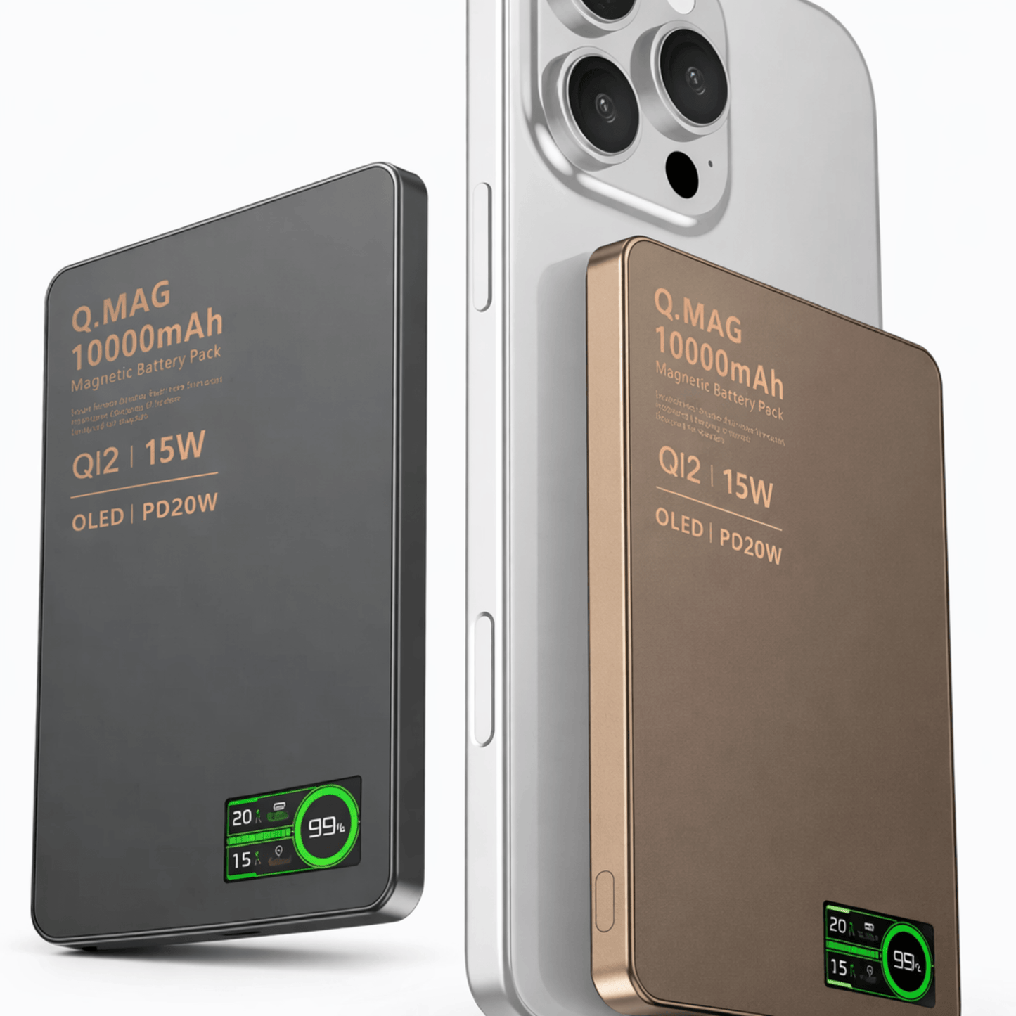 3-in-1 Magnetic Power Bank | 10000mAh OLED Display | UTILCK