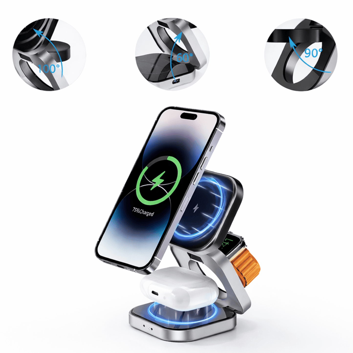 Foldable 3-in-1 Magnetic Charging Stand | UTILCK