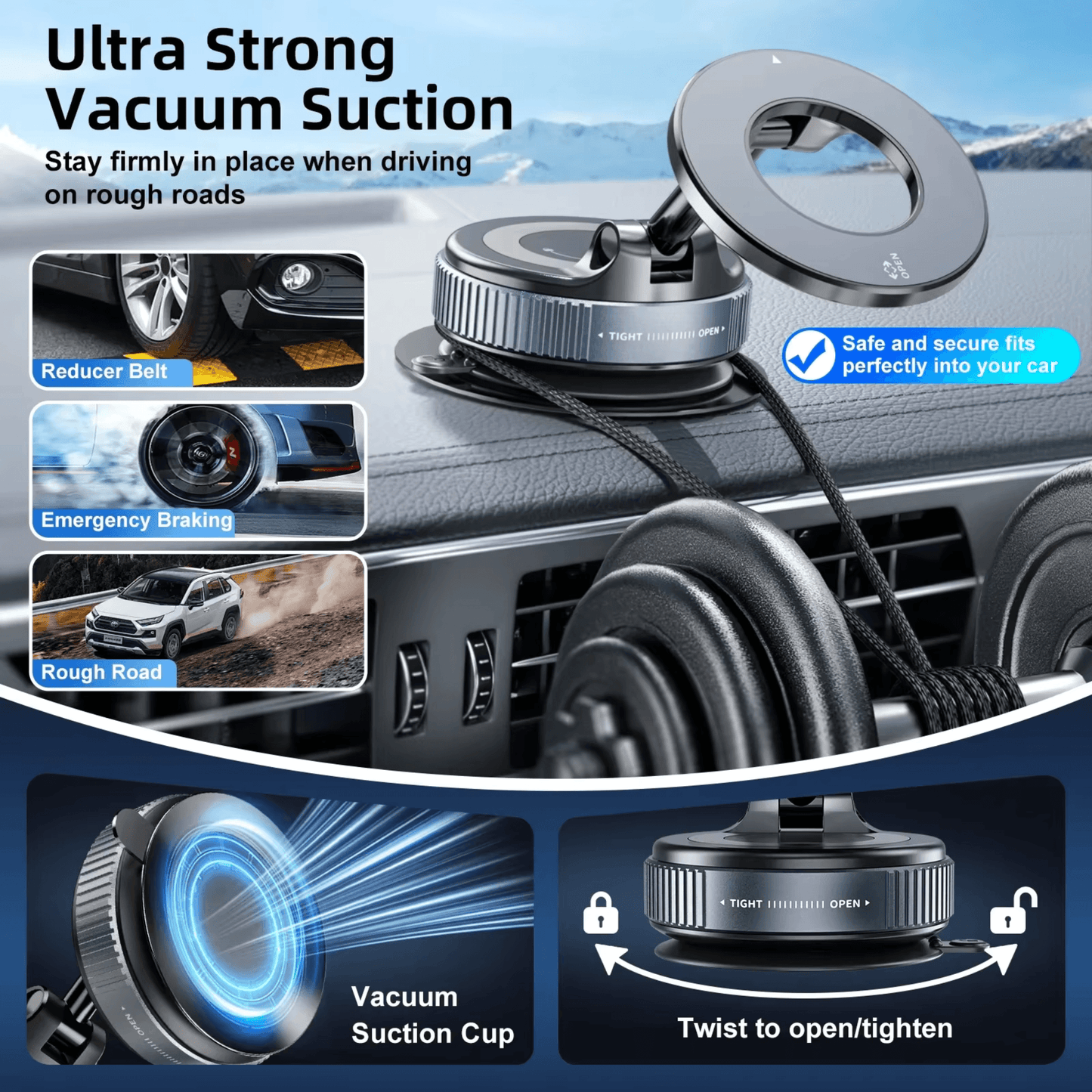 Magnetic Car Phone Holder | Foldable & Adjustable | UTILCK