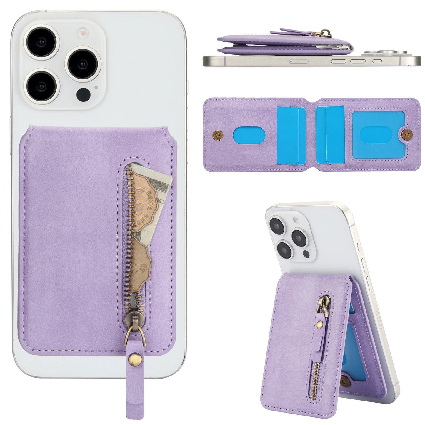 Magnetic Mini Zipper Wallet | Adjustable Stand | UTILCK