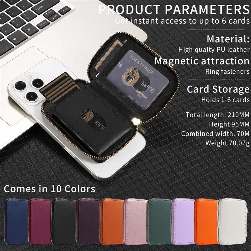 Magnetic Zipper Wallet Card Holder | RFID Blocking | UTILCK