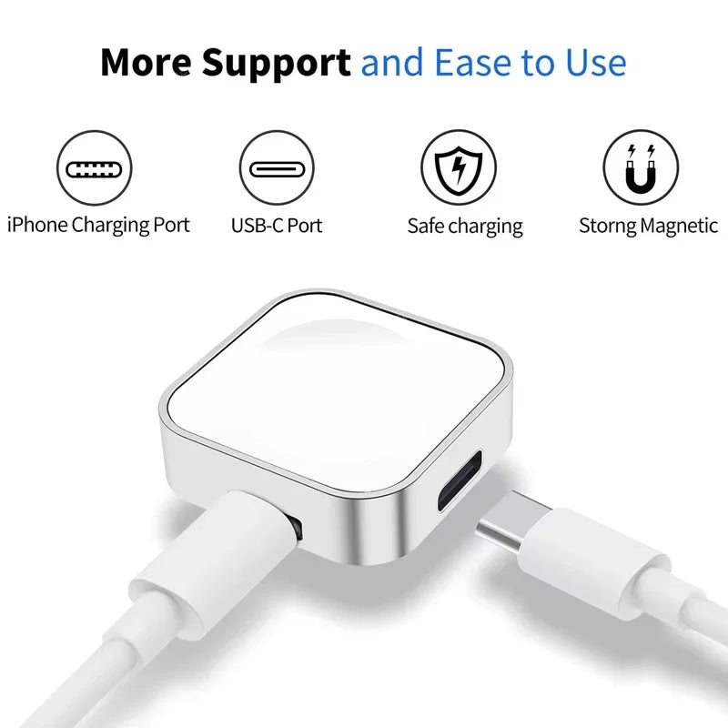 Portable Magnetic Apple Watch Charger | 2-in-1 USB-C & 8-Pin | UTILCK