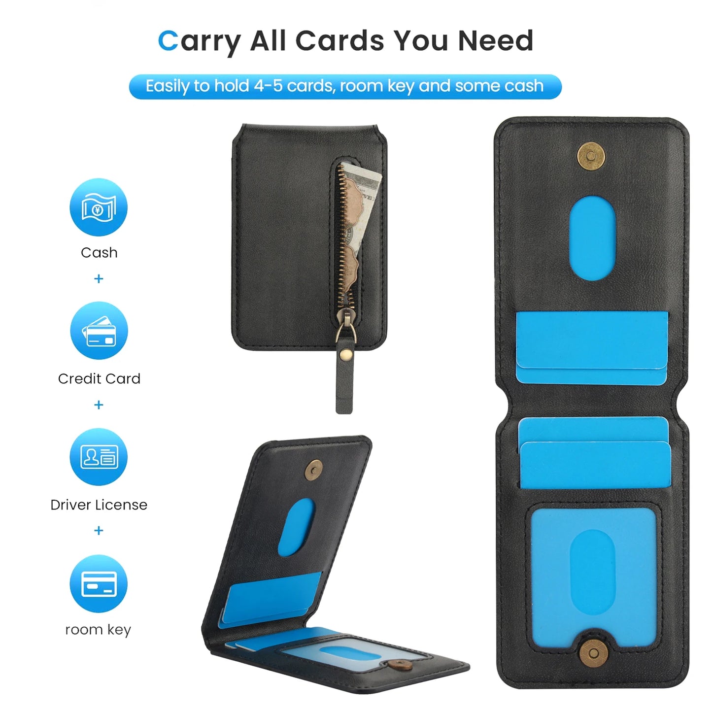 Magnetic Mini Zipper Wallet | Adjustable Stand | UTILCK
