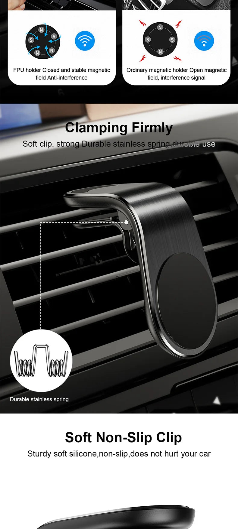 Magnetic Air Vent Car Phone Holder | 360° Rotation | UTILCK