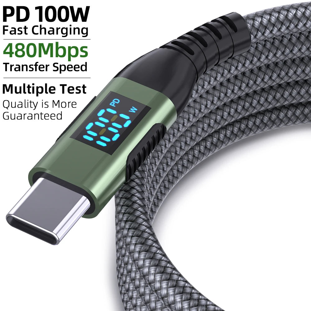 100W USB-C Charging Cable with Watt Display | UTILCK