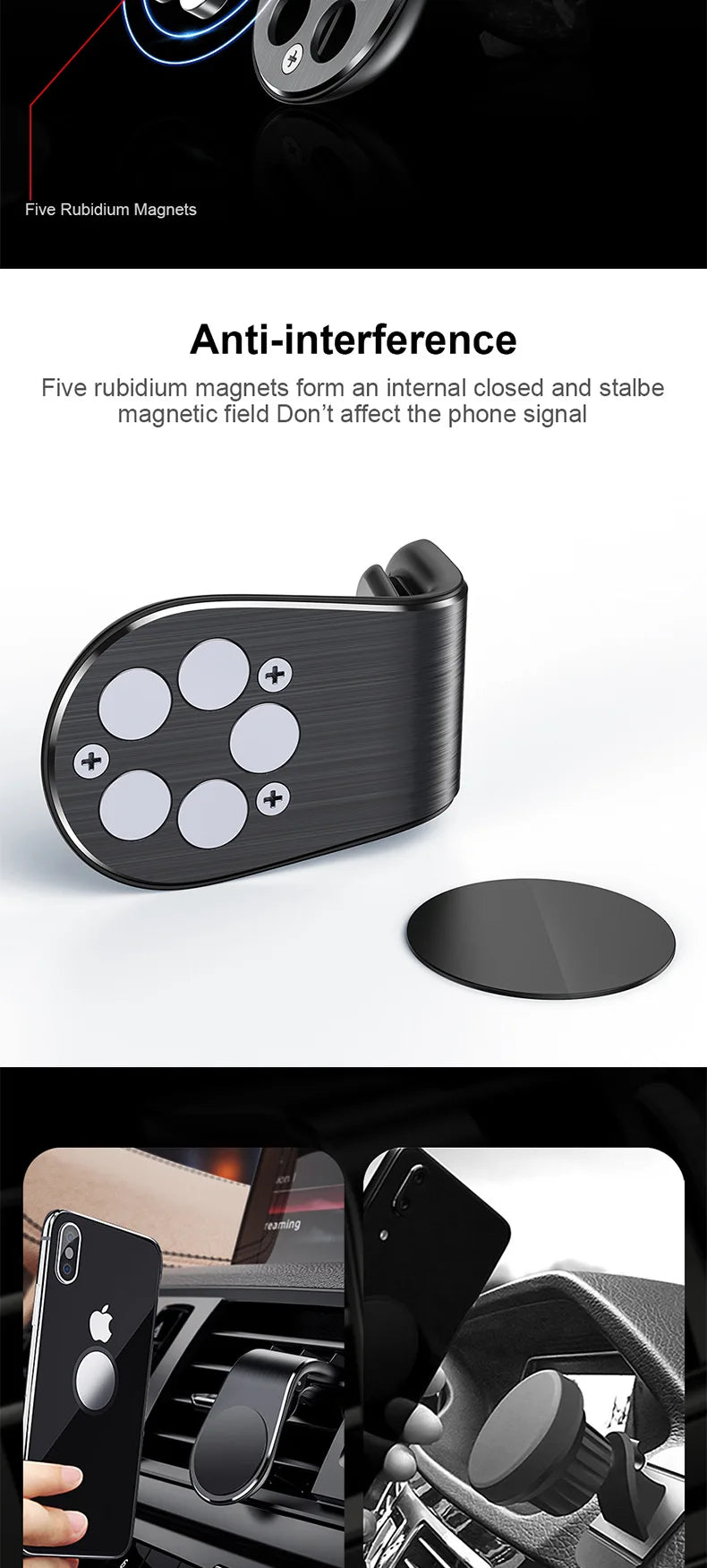 Magnetic Air Vent Car Phone Holder | 360° Rotation | UTILCK