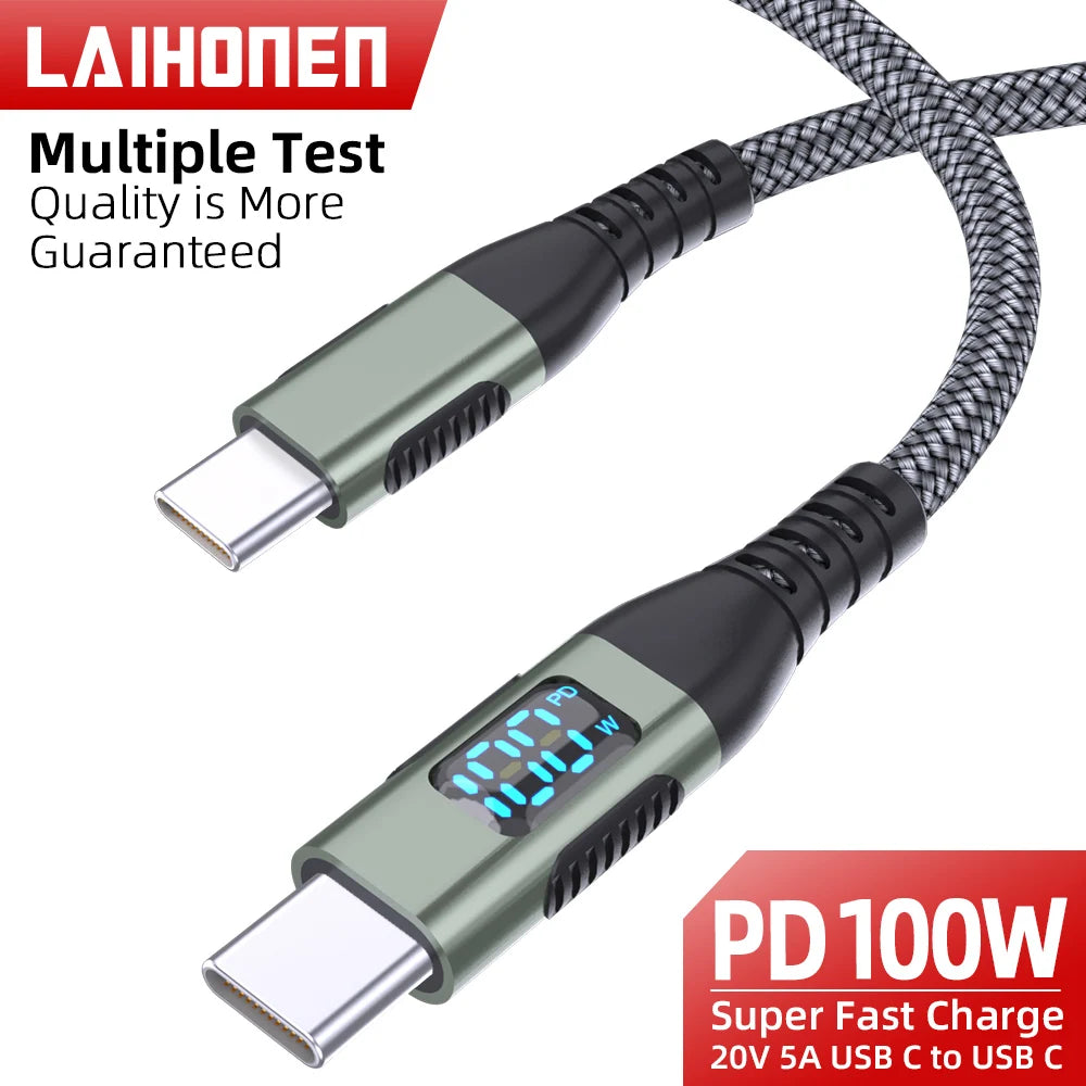 100W USB-C Charging Cable with Watt Display | UTILCK