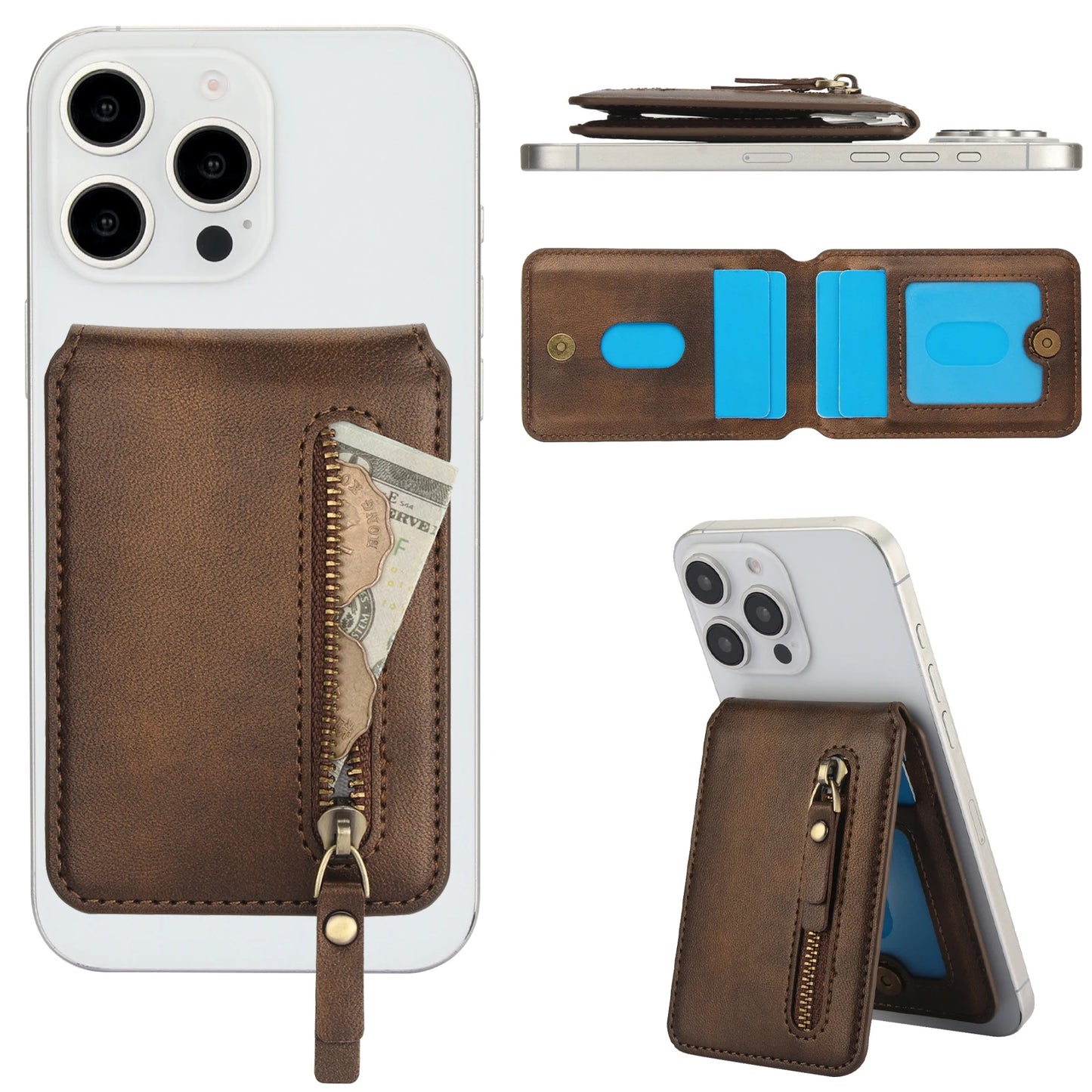 Magnetic Mini Zipper Wallet | Adjustable Stand | UTILCK