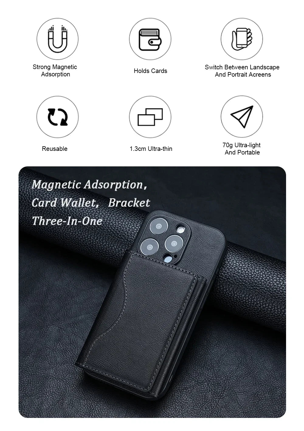 Magnetic RFID Wallet Stand | Holds Up to 6 Cards | UTILCK