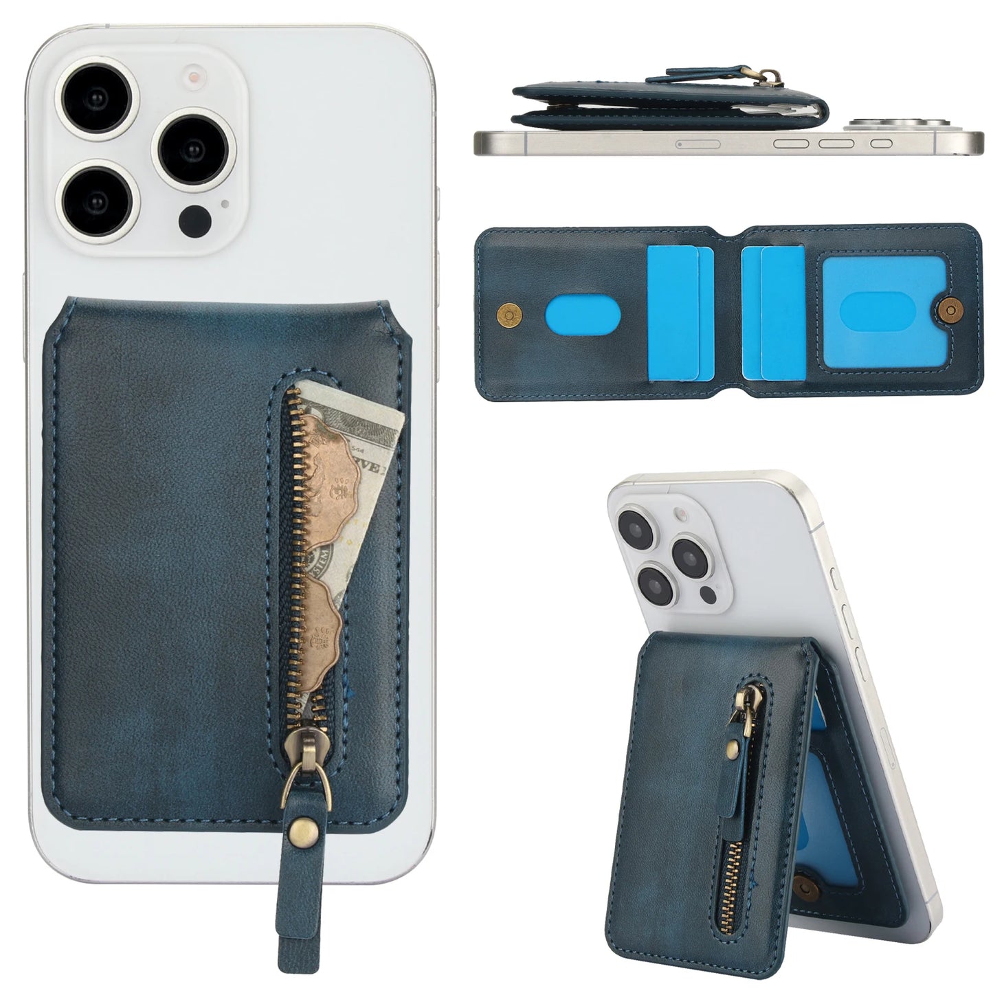 Magnetic Mini Zipper Wallet | Adjustable Stand | UTILCK