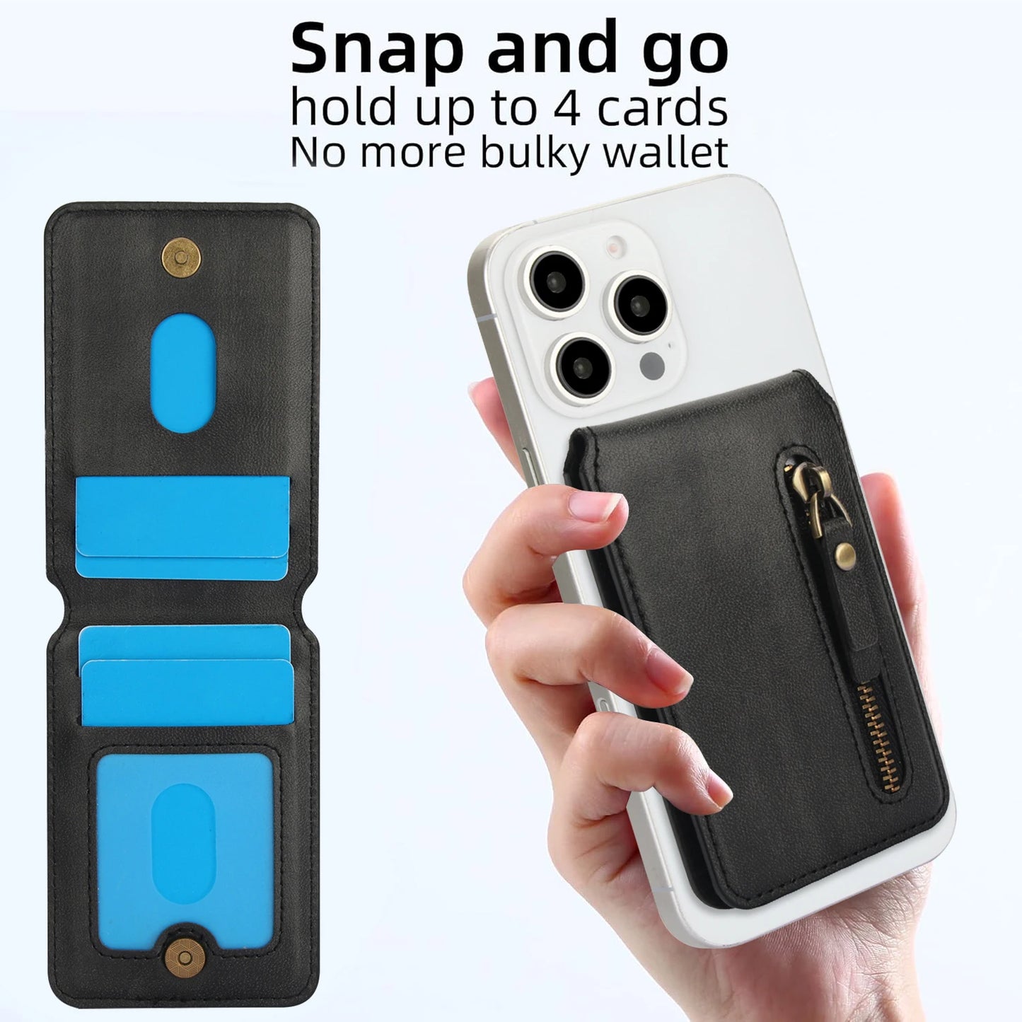 Magnetic Mini Zipper Wallet | Adjustable Stand | UTILCK