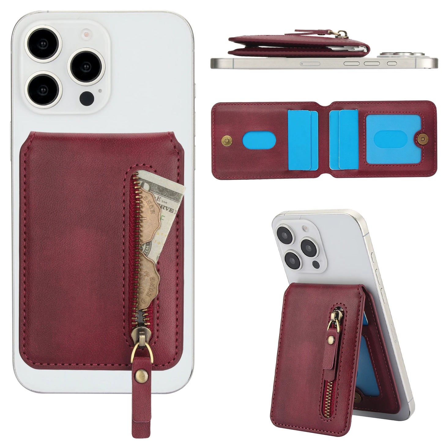 Magnetic Mini Zipper Wallet | Adjustable Stand | UTILCK