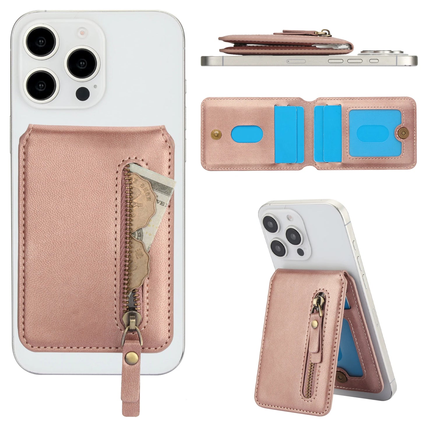 Magnetic Mini Zipper Wallet | Adjustable Stand | UTILCK